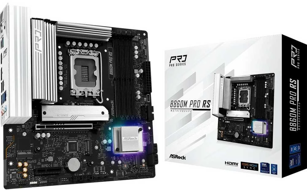 Asrock B860M Pro RS Intel B860 LGA 1851 (Socket V1) micro ATX pagrindinė plokštė
