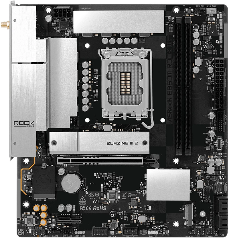 Asrock B860M Rock WiFi Intel B860 LGA 1851 (Socket V1) micro ATX pagrindinė plokštė