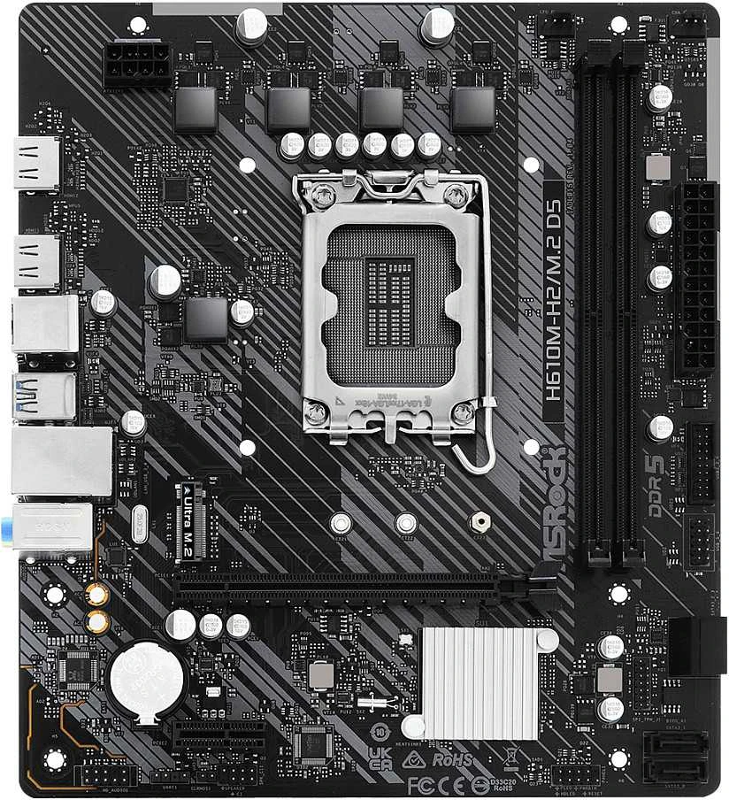 Pagrindinė plokštė ASROCK H610M-H2/M.2 D5 LGA1700 2xHDMI