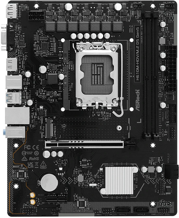 Pagrindinė plokštė Asrock H610M-HDV/M.2 D5 Gen5 Intel H610 LGA 1700 micro ATX plokštė