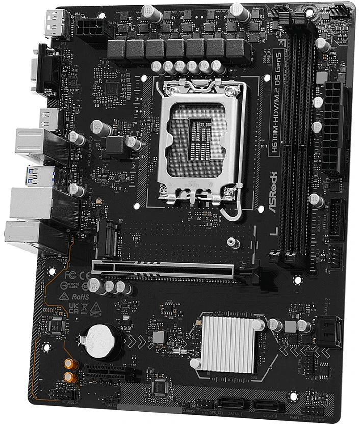 Pagrindinė plokštė Asrock H610M-HDV/M.2 D5 Gen5 Intel H610 LGA 1700 micro ATX plokštė