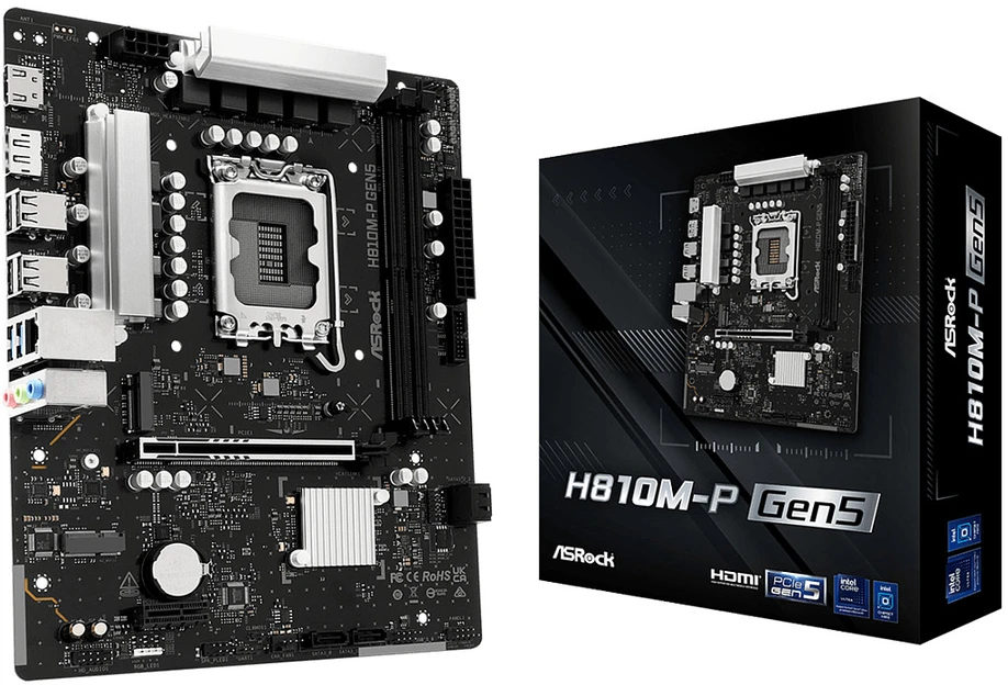 „Asrock H810M-P GEN5“ pagrindinė plokštė