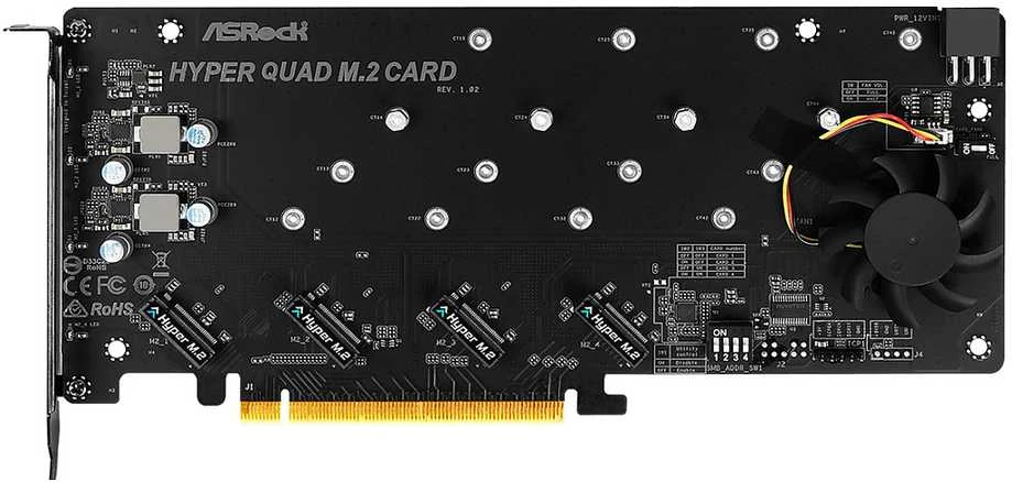 Asrock Hyper Quad M.2 sąsajos plokštė / adapteris Vidinis
