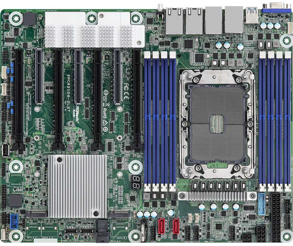 Pagrindinė plokštė ASRock Mainboard C621A SPC621D8-2L2T ATX Lizdas 4189 Single