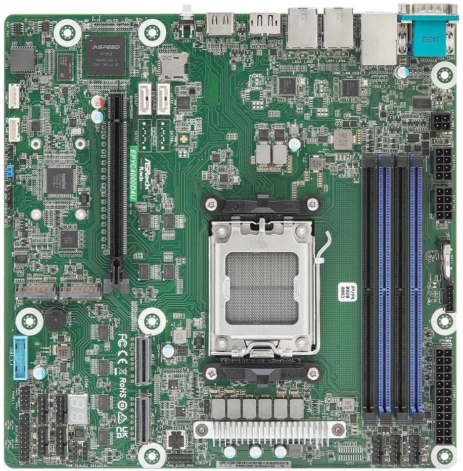 Asrock EPYC4000D4U pagrindinė plokštė KNOLL3 X300 Lizdas AM5 micro ATX