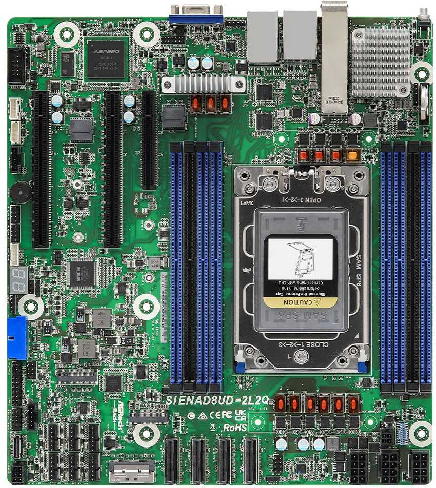 Pagrindinė plokštė ASRock Mainboard SIENAD8UD-2L2Q micro-ATX gniazdo SP6 Single