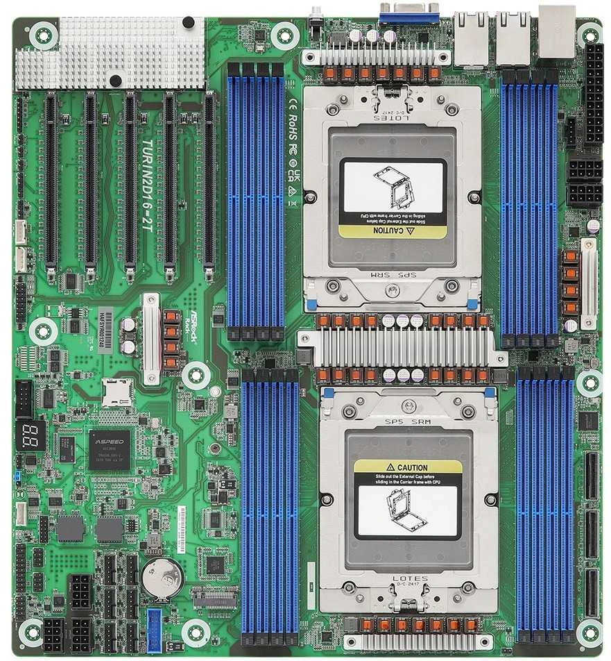 Asrock TURIN2D16-2T pagrindinė plokštė su SP5 lizdu (EEB)