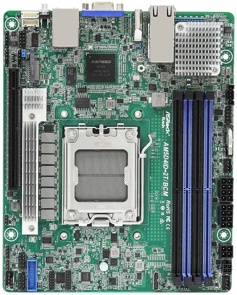Asrock AM5D4ID-2T/BCM pagrindinė plokštė KNOLL3 X300 Socket AM5 mini ITX