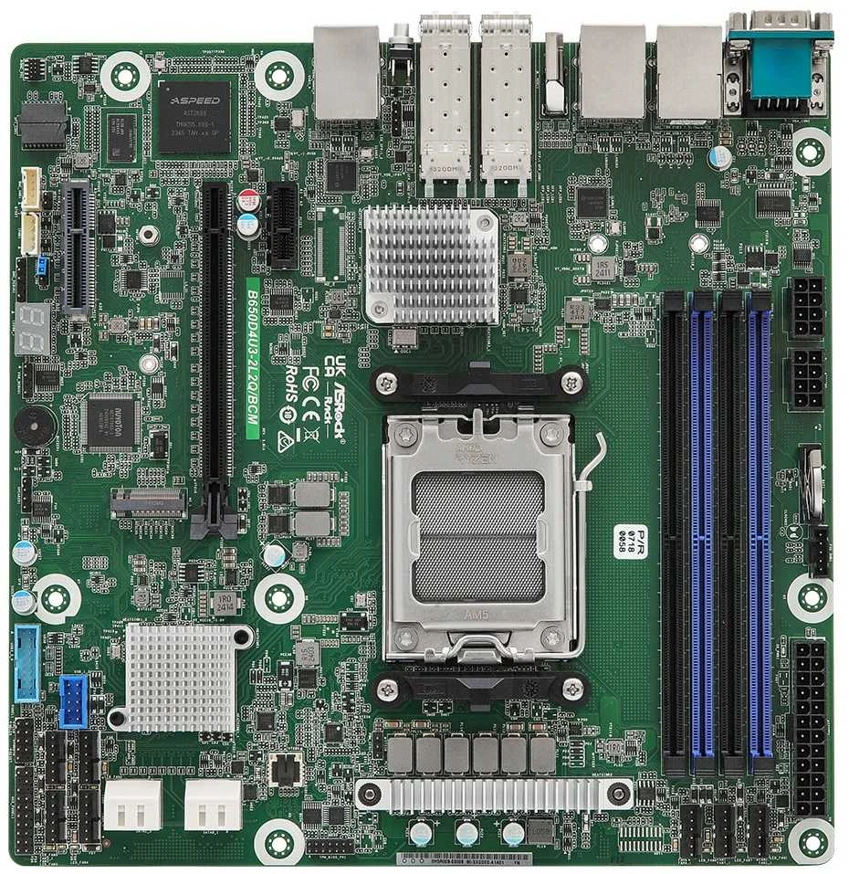 Asrock B650D4U3-2L2Q/BCM pagrindinė plokštė AMD B650 Express Socket AM5 micro ATX