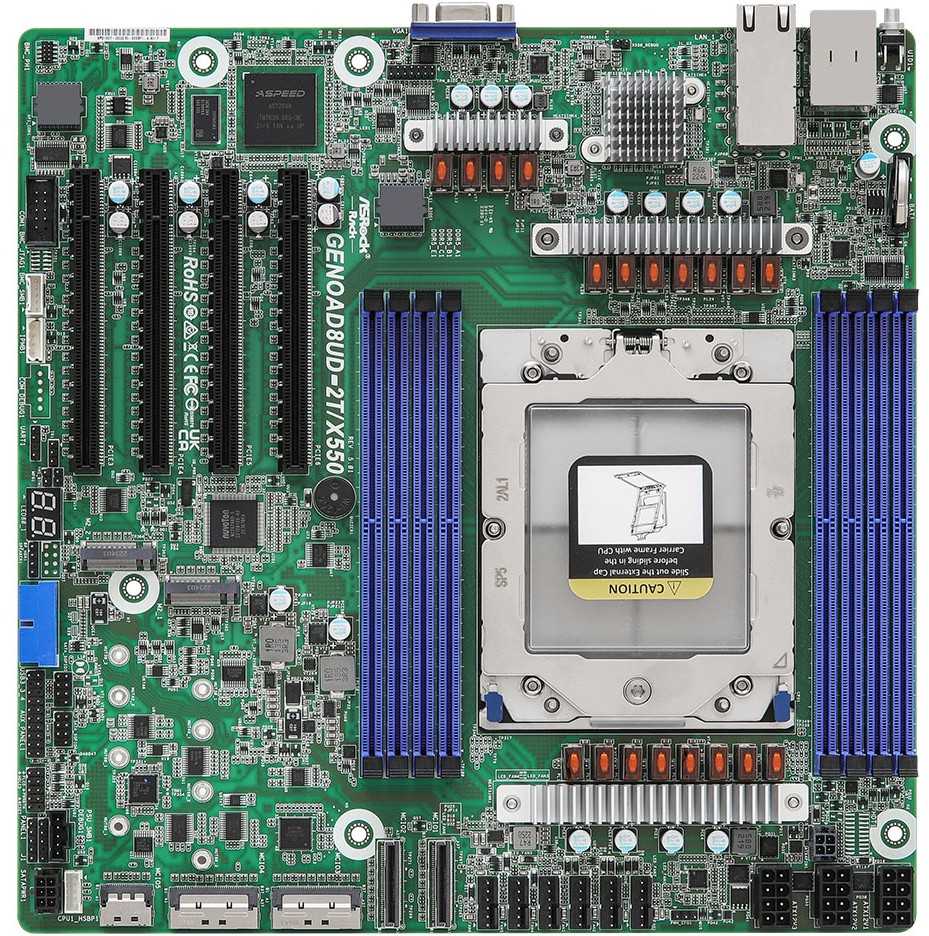 Pagrindinė plokštė Asrock GENOAD8UD-2T/X550 pagrindinės plokštės lizdas SP5 microBTX