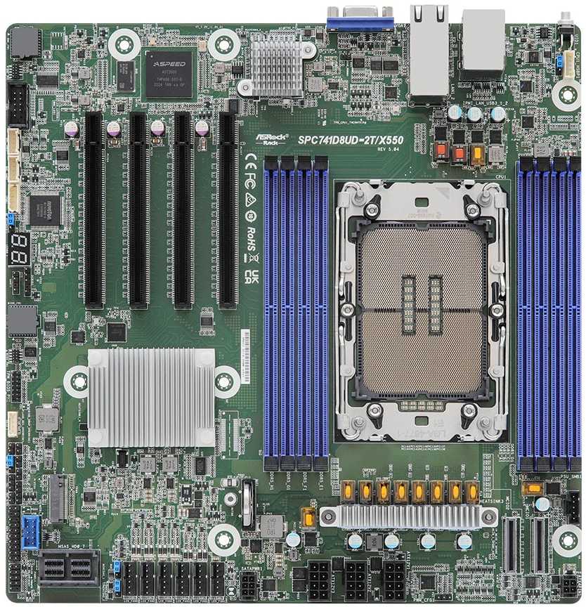 Pagrindinė plokštė ASRock Mainboard SPC741D8UD-2T/X550 micro-ATX LGA 4677