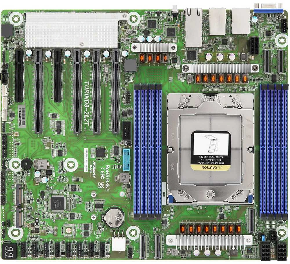 Asrock TURIND8-2L2T pagrindinė plokštė AMD SoC Socket SP5 CEB