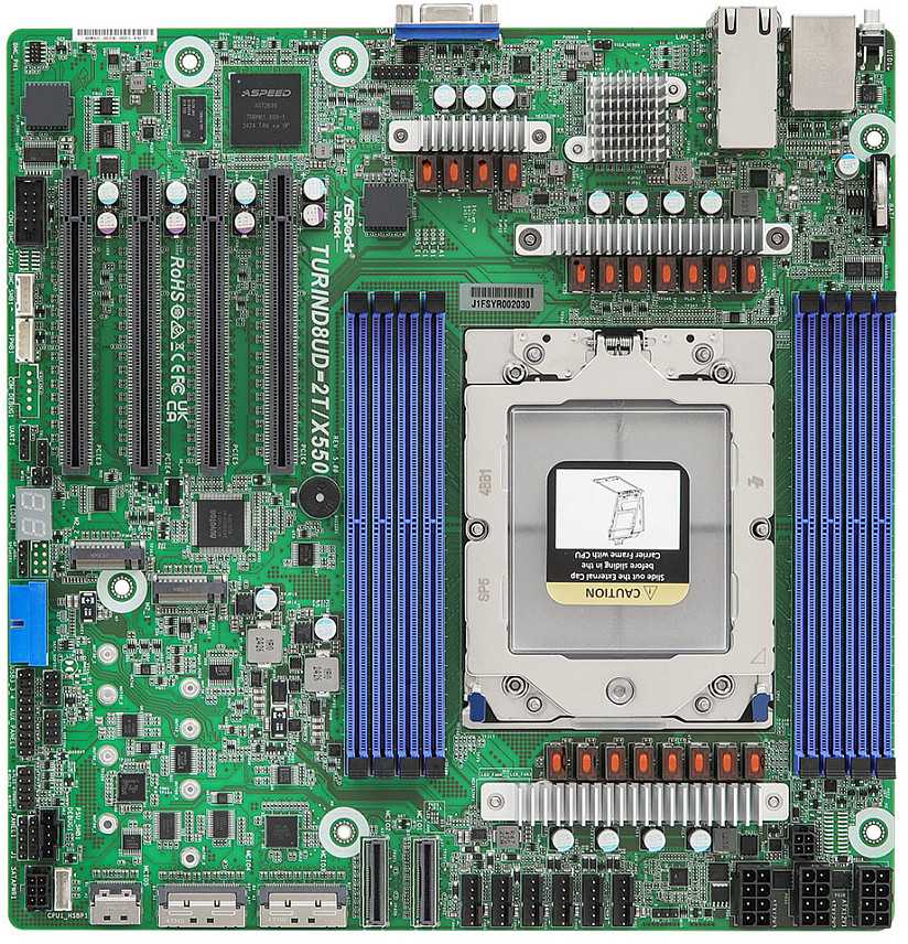 ASRock Pagrindinė plokštė TURIND8UD-2T/X550 gilus „Micro-ATX“ lizdas SP5 viengubas