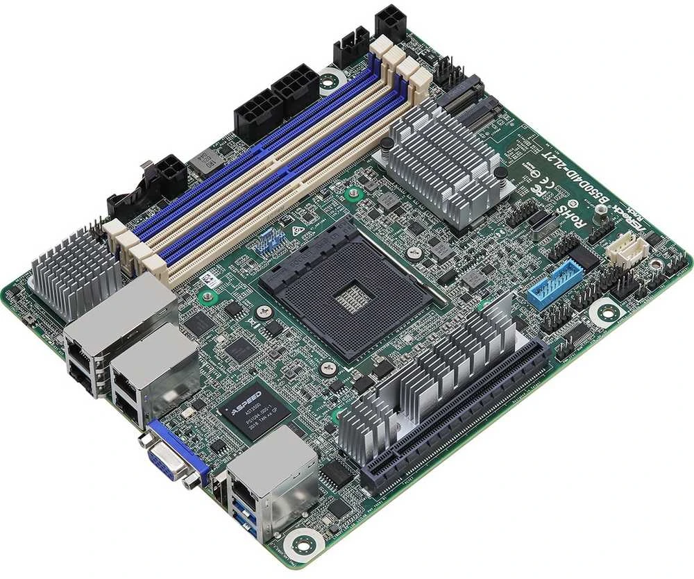 Pagrindinė plokštė ASRock pagrindinės plokštės B550D4ID-2L2T mini-ITX lizdas AM4 vienvietis