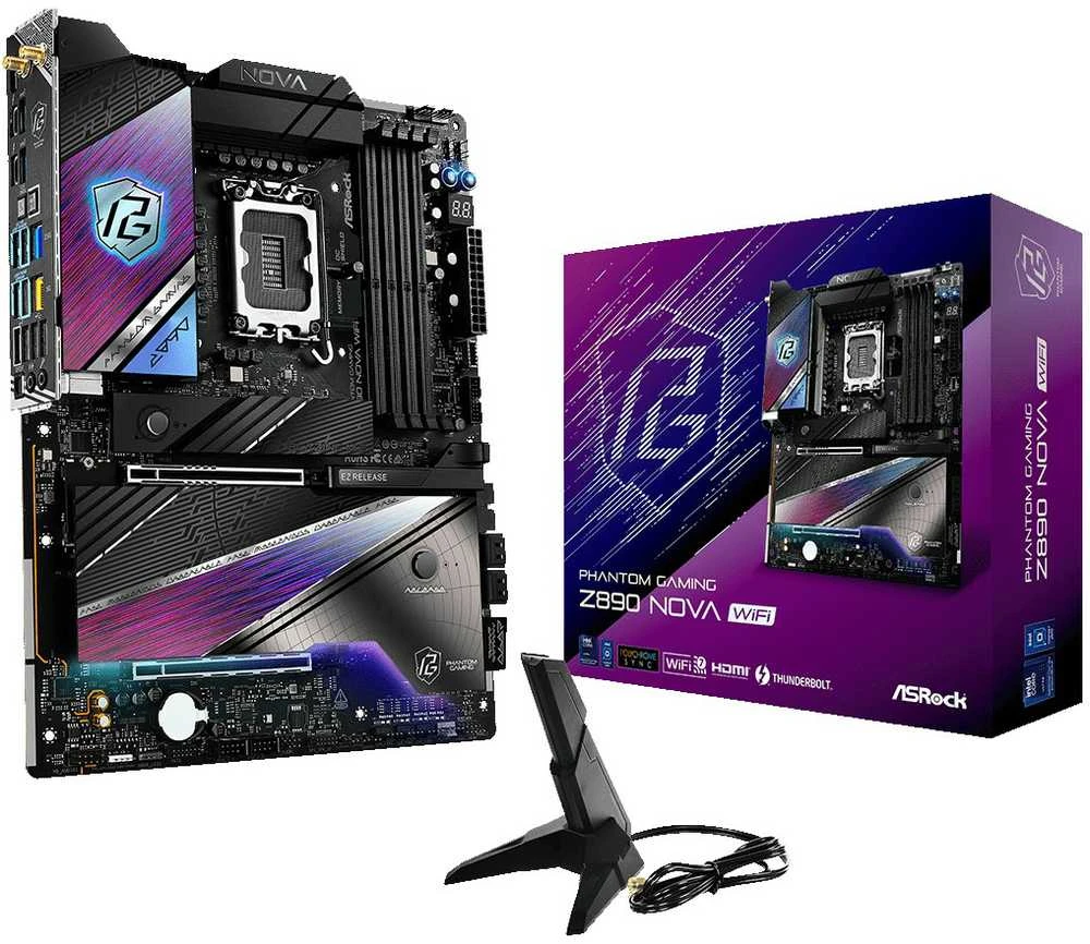 ASRock Phantom Gaming Z890 Nova WiFi Intel Z890 LGA 1851 (Socket V1) ATX pagrindinė plokštė