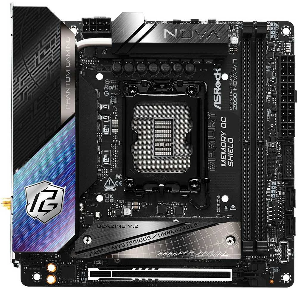 ASRock Phantom Gaming Z890I Nova WiFi Intel Z890 LGA 1851 (Socket V1) mini ITX pagrindinė plokštė