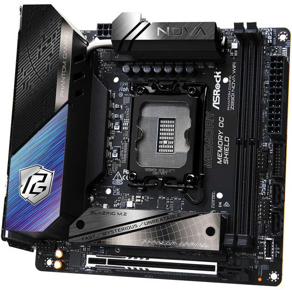 ASRock Phantom Gaming Z890I Nova WiFi Intel Z890 LGA 1851 (Socket V1) mini ITX pagrindinė plokštė