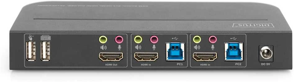 Assmann elektroninis DIGITUS KVM jungiklis 2x1 HDMI HDMI Out USB 4Kx2K 60Hz