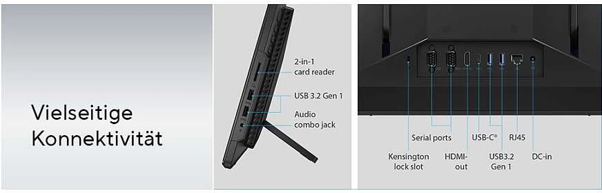 Stacionarus kompiuteris ASUS ExpertCenter E1 AiO E1600WKAT-BMR106X, 39,6 cm (15.6"), „Full HD“, „Intel® Celeron® N“, 4 GB, 128 GB, „Windows 11 Pro“