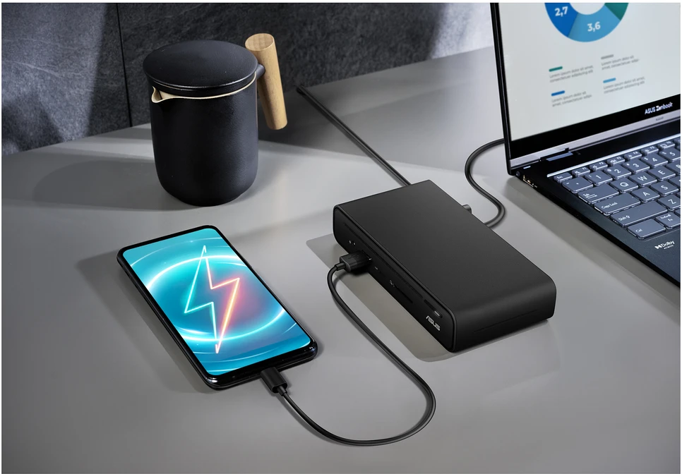 Asus | DC300 trijų ekranų USB-C dokas | 90XB08CN-BDS090 | DisplayPort jungčių kiekis: 1 | HDMI jungčių kiekis: 1 | Ethernet LAN