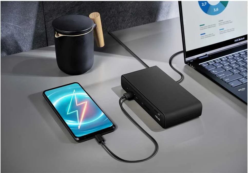 „Asus Triple Screen USB-C Dock Duo DC301 Duo“ | 90XB0A5N-BDS010 | Ethernet LAN (RJ-45) jungtys: 1 | DisplayPort jungčių kiekis: 2 | HDMI jungčių kiekis: 1