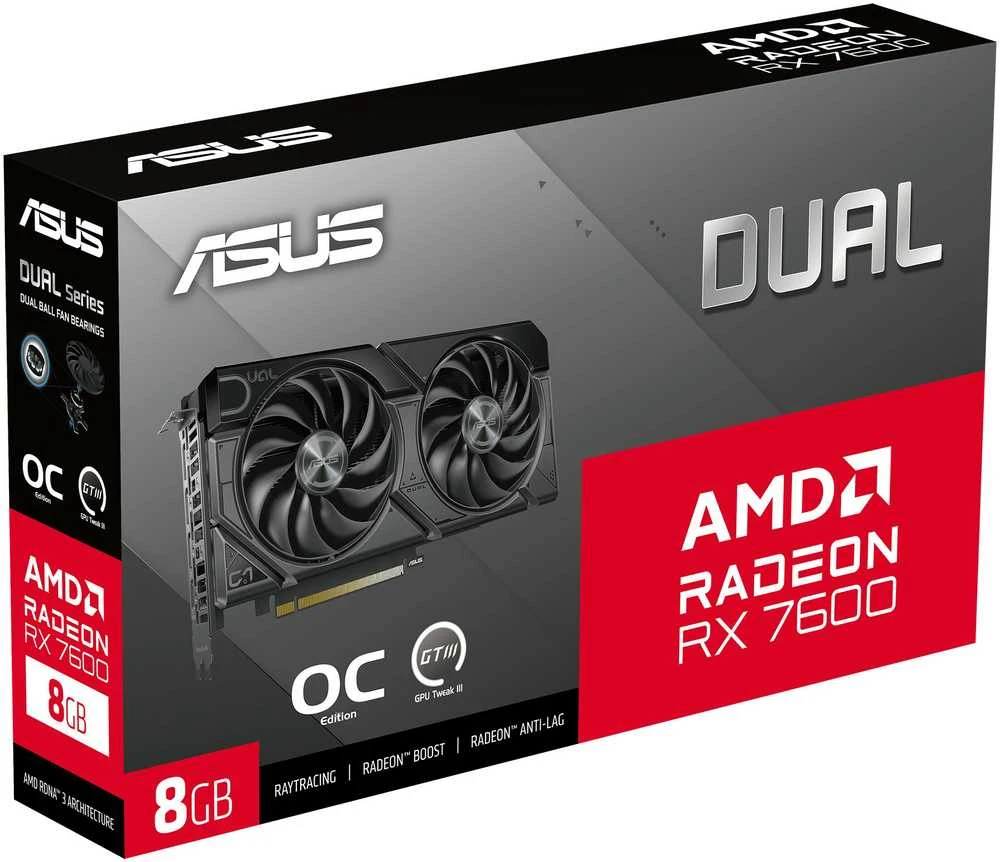 Vaizdo plokštė ASUS Dual -RX7600-O8G-EVO AMD Radeon RX 7600 8 GB GDDR6