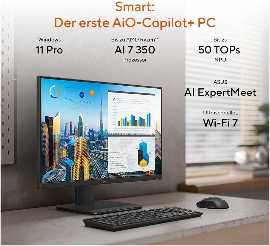 Stacionarus kompiuteris Komputer Asus ExpertCenter P6 PM640KA-BPC002X AI R5-330 16GB/512GB 24'' W11P (90PT0463-M001M0)