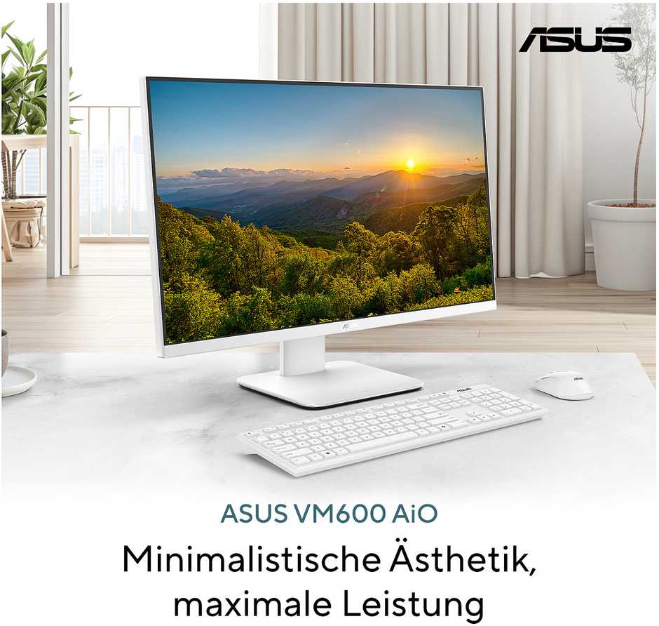 Stacionarus kompiuteris Asus ExpertCenter V600 AiO VM670KA-BPE013W 27 colių įstrižainės Ryzen AI 7 350 16GB 1TB SSD Windows 11 Home Juodas (90PT0457-M00510)