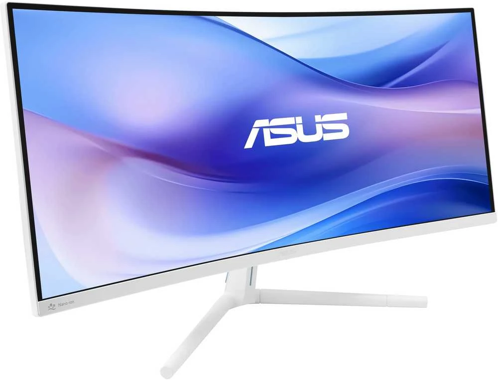 Monitorius ASUS VU34WCIP-W 34 colių VA WLED lenktas 1500R UWQHD 21:9 100Hz 300cd/m2 1ms HDMI DP USB-C USB šakotuvas: 4xUSB 3.2 G1 Type-A Baltas