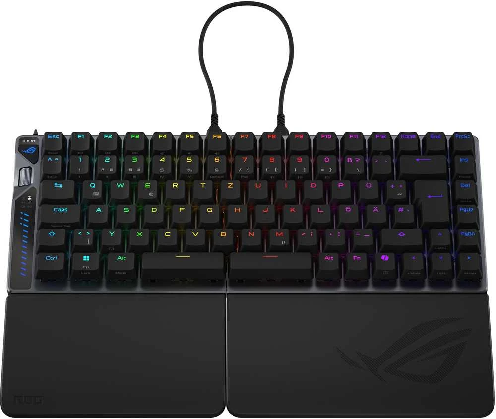 ASUS ROG Falcata žaidimų klaviatūra, 75 % padalinta, ROG HFX V2 magnetiniai jungikliai – UPS