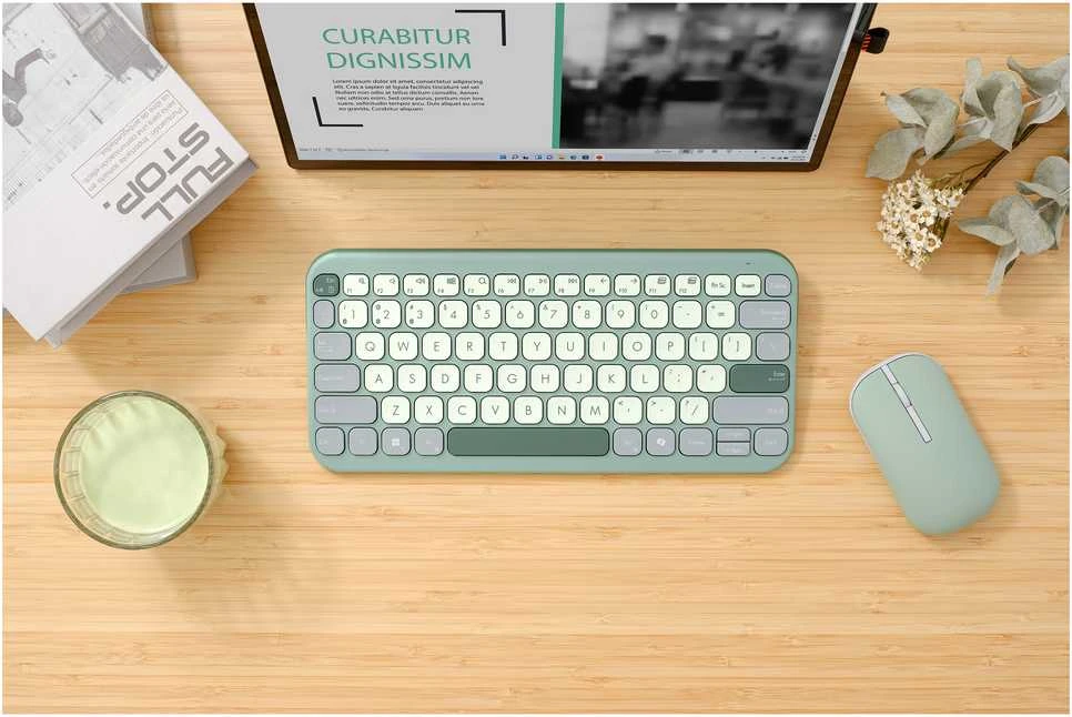 Klaviatūra Asus KW100 Marshmallow Žalias (90XB0880-BKB070)