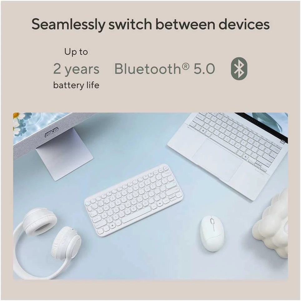 Klaviatūra Asus KW100 Marshmallow Žalias (90XB0880-BKB070)