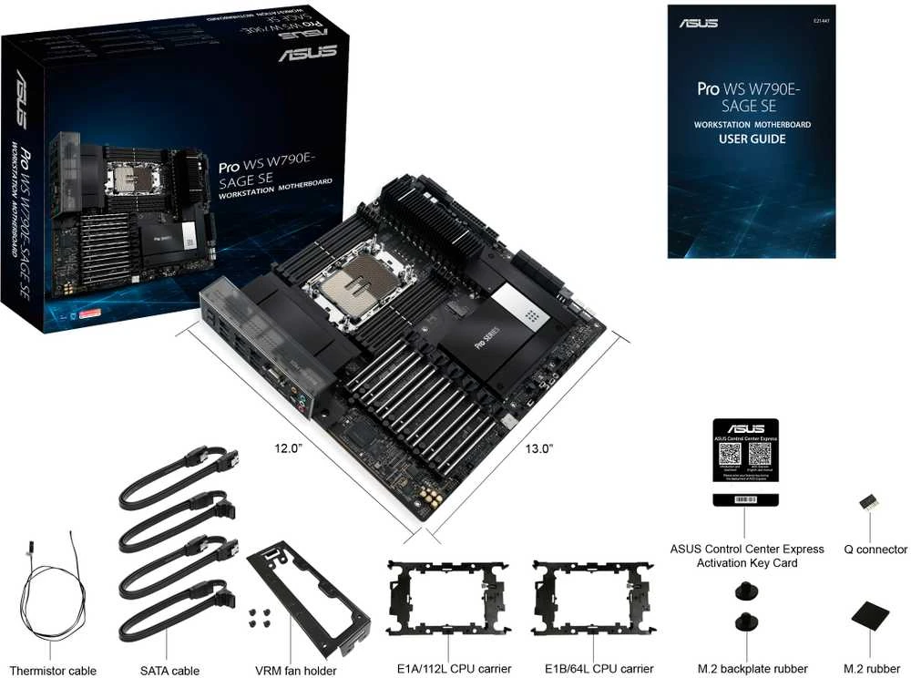 Pagrindinė plokštė Asus PRO WS W790E-SAGE SE/Intel W790/LGA4677/EEB