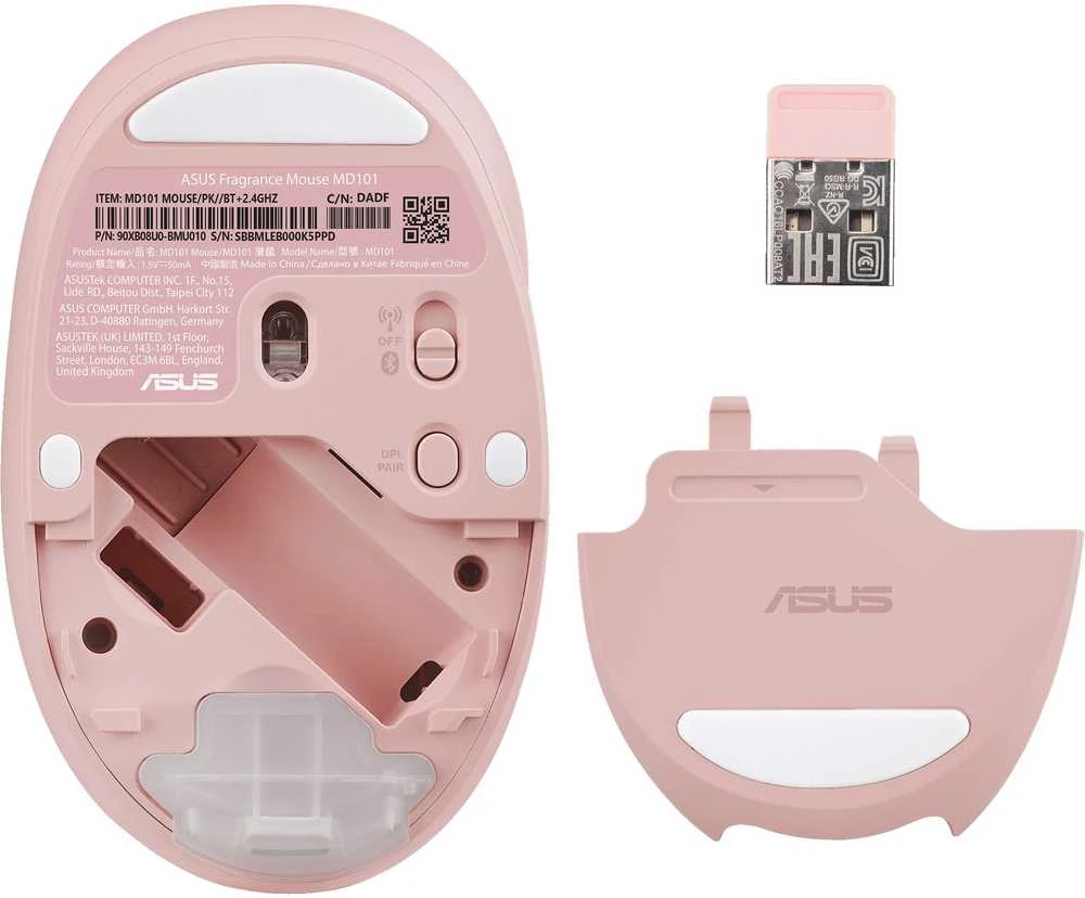 Asus Fragrance MD101 | Pelė | 2.4 GHz, Bluetooth | Rose Clay