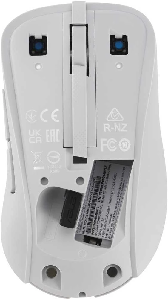Asus Belaidė pelė | MD102 | Pelė | 2.4 GHz, Bluetooth | Baltas