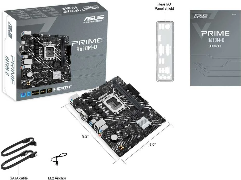 Pagrindinė plokštė ASUS PRIME H610M-D (Intel.1700.DDR5.mATX)