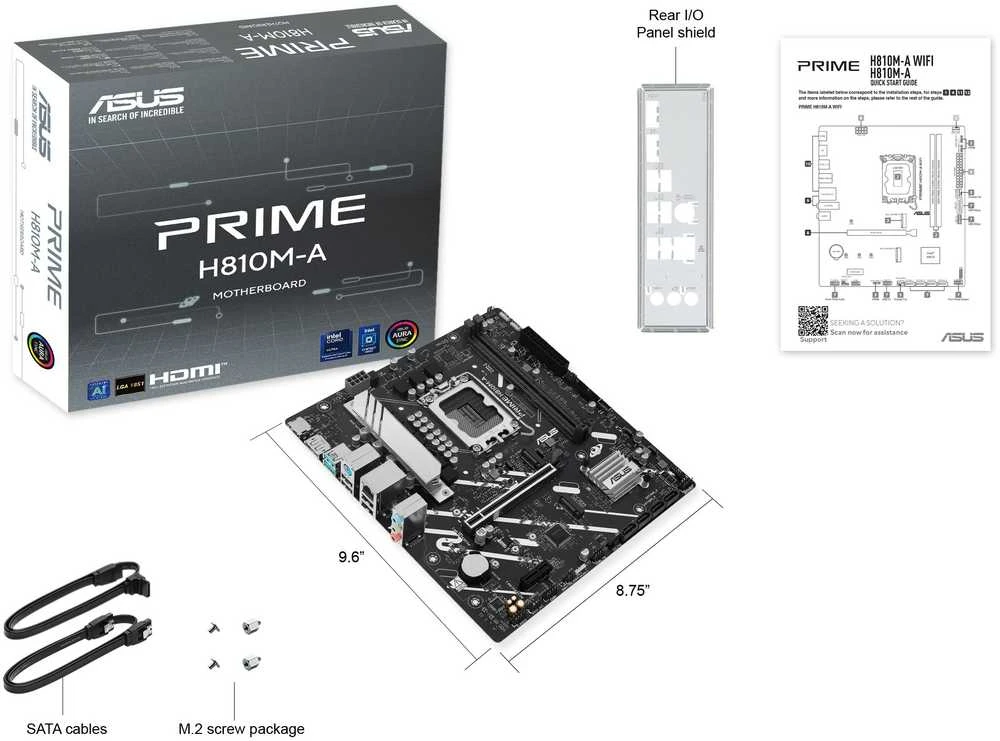 ASUS PRIME H810M-A-CSM Intel H810 LGA 1851 (Socket V1) micro ATX pagrindinė plokštė