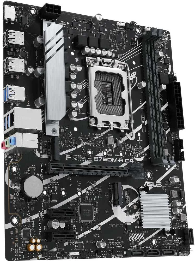 Pagrindinė plokštė Asus PRIME B760M-R D4 | Procesorių šeima Intel | Procesoriaus lizdas LGA1700 | SATA jungčių skaičius 4