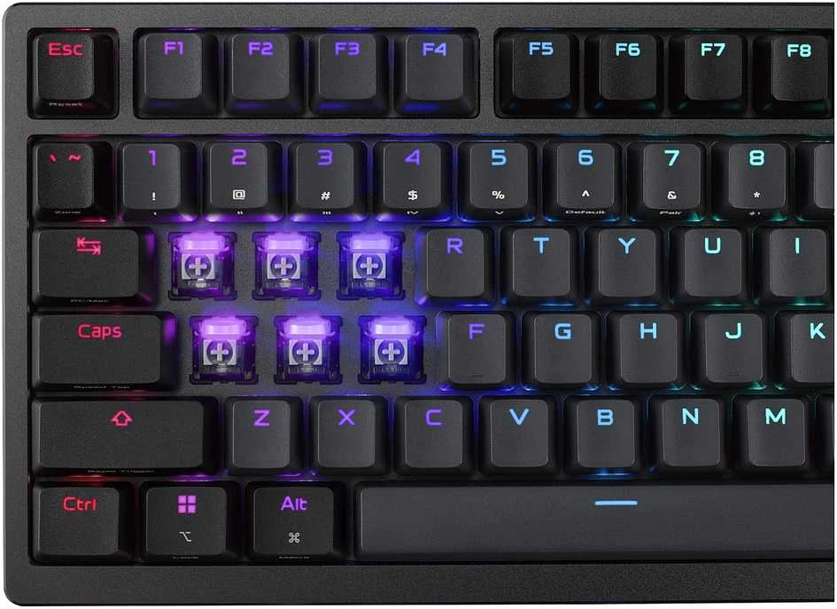 ASUS ROG Azoth 96 HE cablelose Gaming-klaviatūra, 8.000Hz, Ekranas, RGB - ROG HFX V2 Magnet-Switches, ISO, juodas