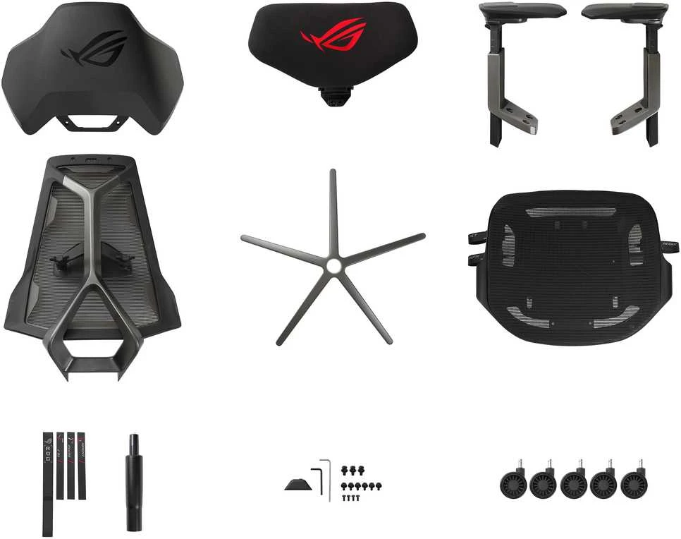 Žaidimų kėdė ASUS ROG Destrier Ergo, Juoda