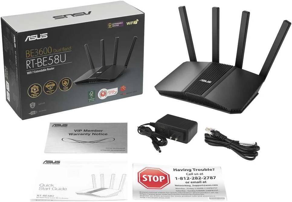 Asus | DWiFi 7 AiMesh išplečiamas maršrutizatorius | RT-BE58U | 802.11be | 10/100/1000 Mbit/s | Ethernet LAN (RJ-45) jungtys 5 | Tinklo palaikymas: Taip | MU-MiMO: Taip | 4G | Antenos tipas: Išorinė