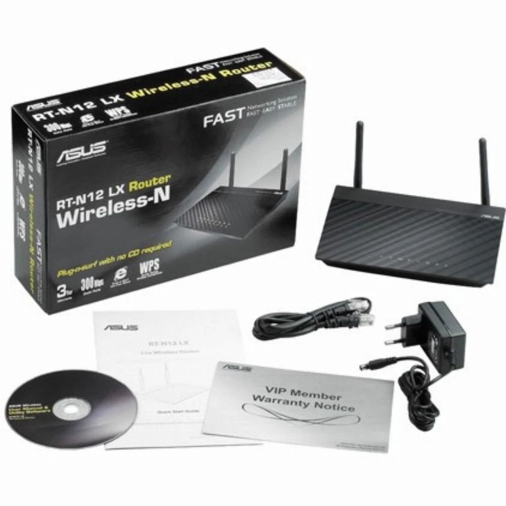 Asus | Maršrutizatorius | RT-N12E | 802.11n | 300 Mbit/s | 10/100 Mbit/s | Ethernet LAN (RJ-45) jungtys 4 | Mesh Support No | MU-MiMO No | No mobile broadband | Antenna type 2xExternal 5dBi | No USB | 36 mėn.