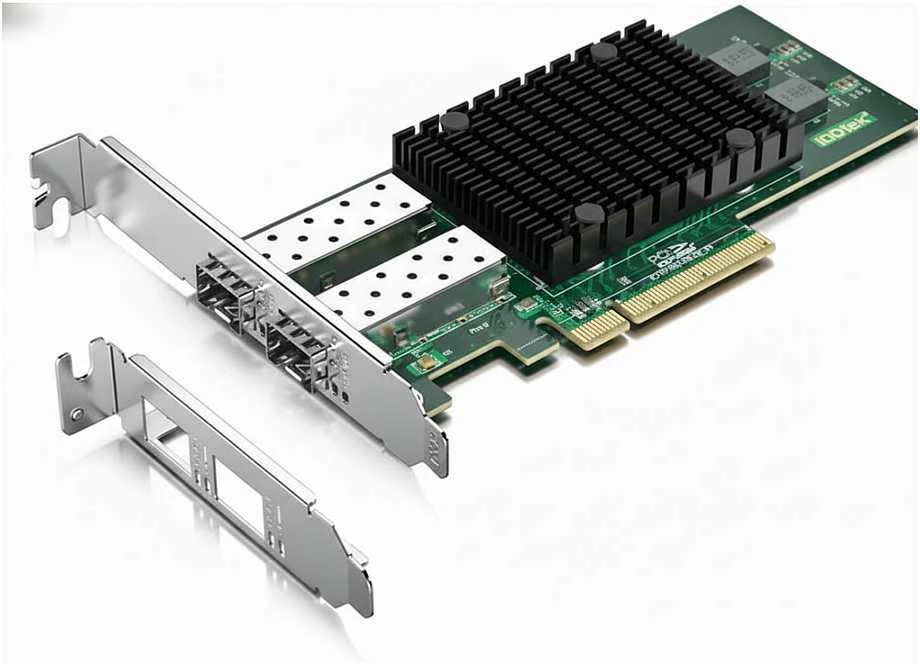 Asus X710-DA2 tinklo plokštė su aušintuvu ir keičiamu laikikliu