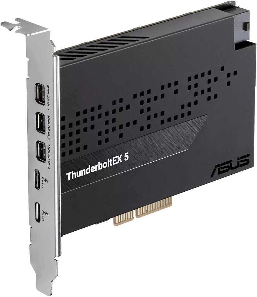 ASUS ThunderboltEX 5 išplėtimo plokštė, PCIe 4.0x4, 2xThunderbolt 5, 3x Mini-DP