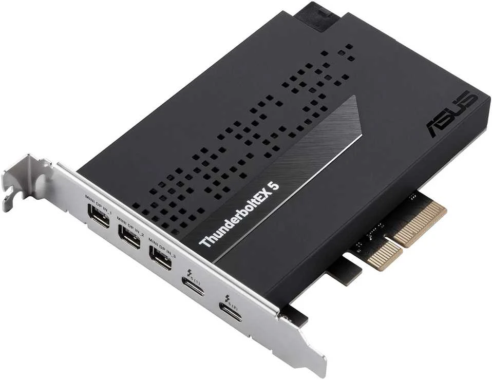 ASUS ThunderboltEX 5 plokštė su jungčių skydeliu