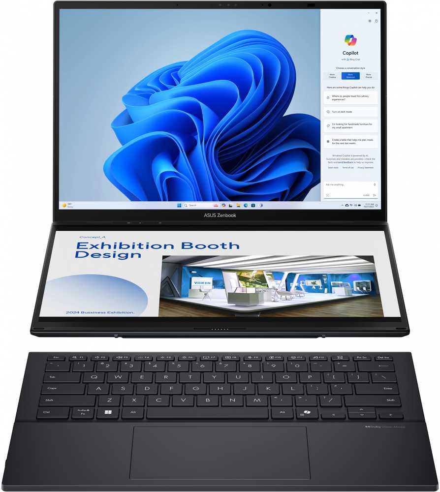 Nešiojamas kompiuteris ASUS ZenBook Duo 14 OLED U9-285H 32GB 1TB UX8406CA-QL203X W11P