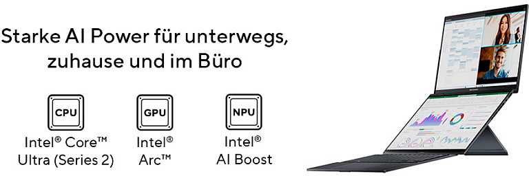 Nešiojamas kompiuteris ASUS ZenBook Duo 14 OLED U9-285H 32GB 1TB UX8406CA-QL203X W11P