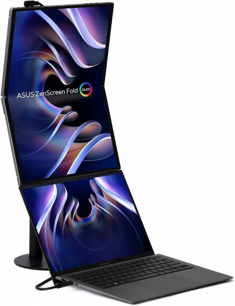 ASUS ZenScreen Fold OLED MQ17QH nešiojamas monitorius 17,3 colio OLED WUXGA 4:3 60Hz 350cd/m2 0,2ms Mini HDMI 2xUSB-C