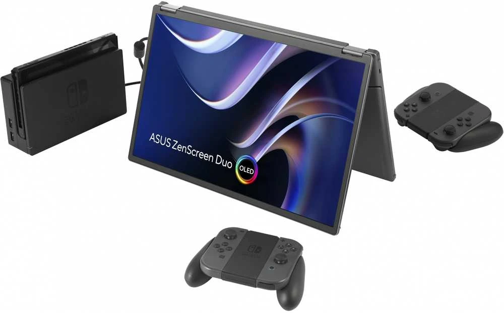 Monitorius ASUS ZenScreen Duo OLED MQ149CD 14 colių OLED WUXGA 16:10 60Hz 400cd/m2 1ms MiniHDMI 2xUSB-C USB šakotuvas: 4xUSB 3.2 G1 Type-A