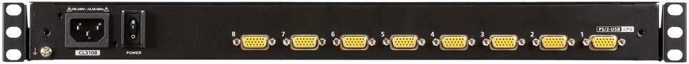 Ateno jungiklis. Ateno KVM jungiklis CL3108NX 18,5 colio TFT VGA PS/2-USB 8 prievadų CH lustas